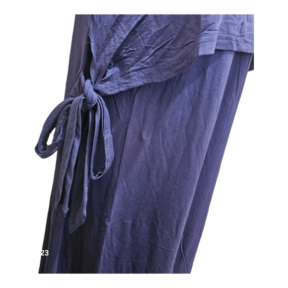 MESIBUCU Midi Dress Maternity Dress Tie on one side Nursing Dress Navy Blue - Picture 5 of 7